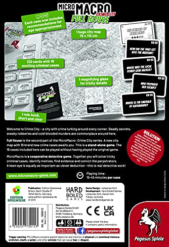 Pegasus Spiele 59061E MicroMacro: Crime City 2 - Full House (edición Inglesa)