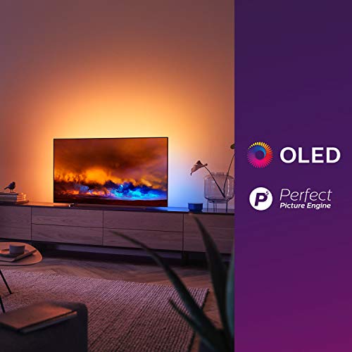 Philips 55OLED804/12 Televisor Smart TV OLED 4K UHD, 55 Pulgadas (Android TV, Ambilight 3 Lados, HDR10+, Dolby Vision, P5 Picture Engine, Google Assistant, Compatible con Alexa)