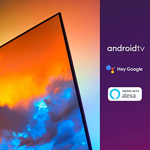 Philips 55OLED804/12 Televisor Smart TV OLED 4K UHD, 55 Pulgadas (Android TV, Ambilight 3 Lados, HDR10+, Dolby Vision, P5 Picture Engine, Google Assistant, Compatible con Alexa)