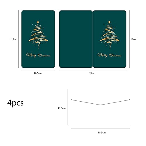 Pinicecore 4 Pcs Christmas Greeting Card Business Season Greeting Card Handmade Card Gifts New Year Gifts Merry Christmas