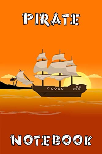 Pirate Notebook - Ship - Sunset - Orange - White - College Ruled