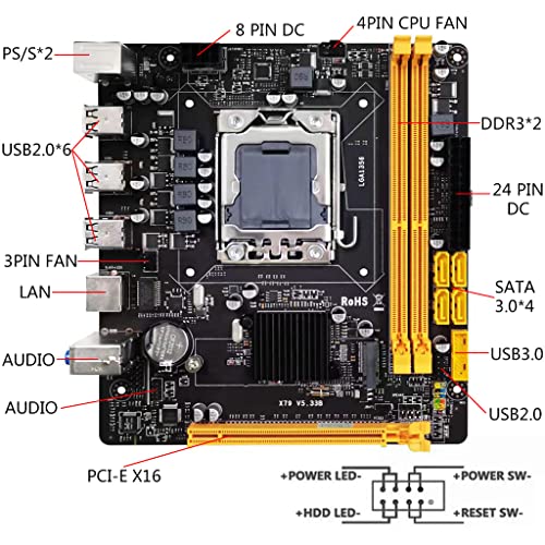 Placa base X79 LGA 1356 con kit de ensamblaje de procesador Xeon E5 2420 DDR3 ECC 8GB (2 X 4GB) NVME M.2 Mini placa base DTX