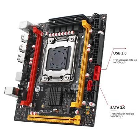 Placa base X79 LGA 2011 USB2.0 SATA3 Protocolo dual M.2 Compatible con memoria DDR3 REG ECC y procesador Xeon E5 V1 V2 Placas base de computadora X79 V2.73Placa base de computadora de escritorio