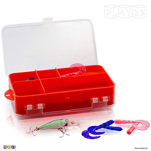 Play22 - Juego de 32 cañas de Pescar para niños, Incluye Aparejos de Pesca, Equipo de Pesca, señuelos de Pesca, Red, Bolsa de Transporte, Equipo de Pesca Completo para niños y niñas