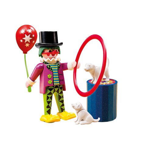 PLAYMOBIL Especiales Plus - Payaso con espectáculo de Perros,  Set de Juego, 10 x 3,5 x 12,5 cm, (4760)