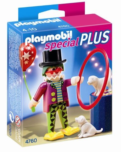 PLAYMOBIL Especiales Plus - Payaso con espectáculo de Perros,  Set de Juego, 10 x 3,5 x 12,5 cm, (4760)