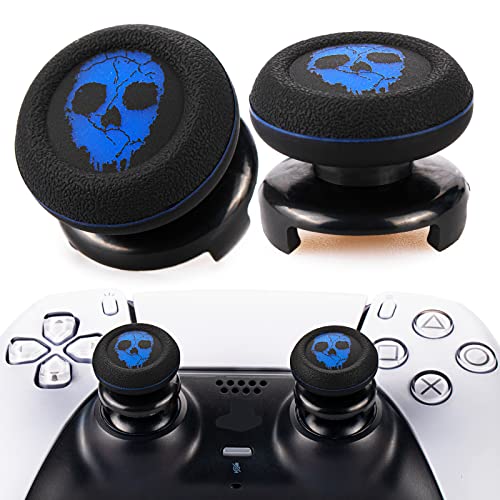 Playrealm FPS Thumbstick Grip Agarres para el Pulgar Extensor Y Impresión Caucho Silicona Apretón Cubrir 2 juegos para Controlador PS5 Dualsenese y PS4 (Fantasma Azulado)