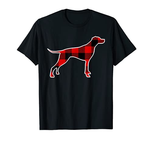 Pointer Red Buffalo Plaid Dog Pet PJ a juego de regalo familiar Camiseta