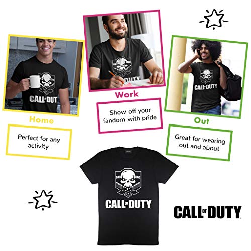 Popgear Call of Duty Logotipo del cráneo Camiseta para Hombre Negro 3XL | Gamer Xbox PS4 PS5 Interruptor Idea del Regalo de cumpleaños para los individuos, para el hogar o la Gimnasia