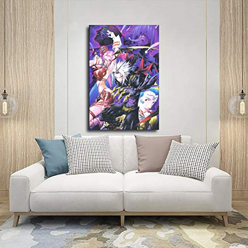 Póster de anime Hack G.U 2, decoración de dormitorio, paisaje, oficina, decoración de habitación, regalo, 60 x 90 cm, estilo de marco 1