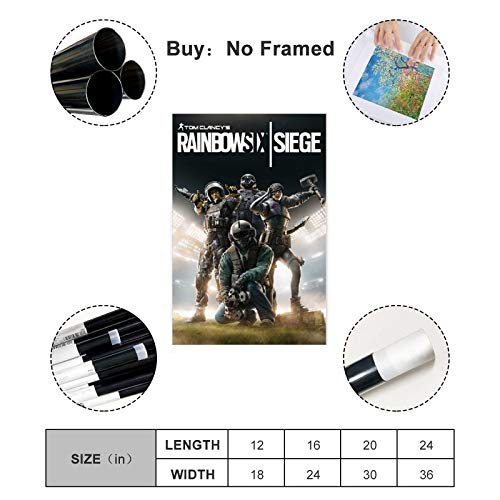 Póster de juego Tom Clancy's Rainbow Six Siege 14 Lienzo decorativo para dormitorio, deportes, paisaje, oficina, decoración de habitación, regalo 30 x 45 cm, estilo Unframe-1