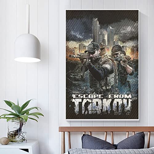 Póster de lienzo con dibujos animados de juego Escape from Tarkov y arte de pared con impresión moderna para decoración de dormitorio familiar para familiares y amigos, 60 x 90 cm