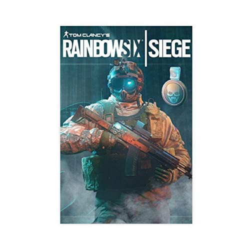 Póster de Tom Clancy's Rainbow Six Siege 12 Lienzo decorativo para pared con impresión artística para sala de estar o dormitorio, 30 x 45 cm, estilo Unframe-1