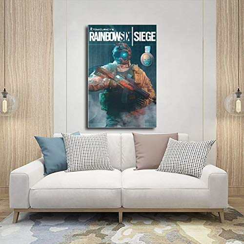 Póster de Tom Clancy's Rainbow Six Siege 12 Lienzo decorativo para pared con impresión artística para sala de estar o dormitorio, 30 x 45 cm, estilo Unframe-1