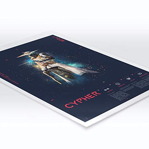 Póster para juegos – A3 Valorant Cypher Poster – Papel premium de 190 g/m² – Impresión Ultra HD – Fácil de enmarcar – Ideal para sala de juegos, cueva de hombres, entusiastas del juego