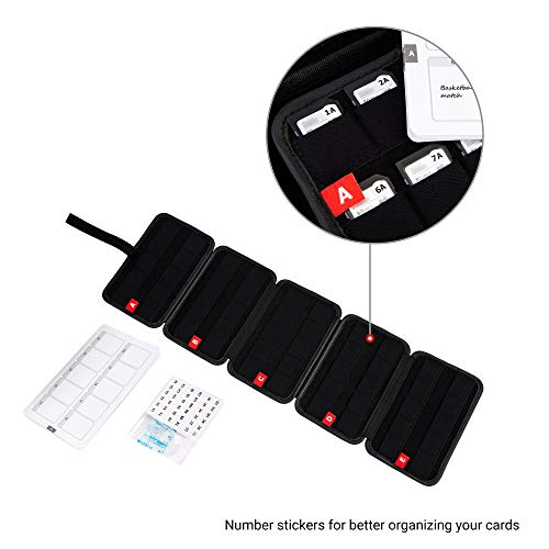 PROfezzion 100 ranuras para tarjetas de memoria, resistente al agua, para Nintendo Switch, tarjeta SD Cfexpress tipo A, tarjetas PSV PS Vita, organizador de colección de cartuchos de EVA antigolpes