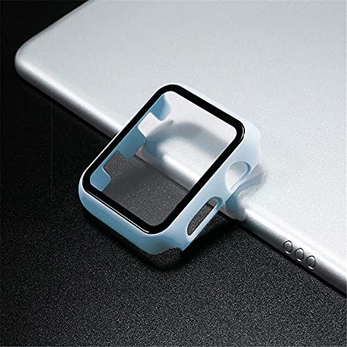 Protector de Pantalla,Funda Compatible con iWatch 44mm 40mm,Compatible con Apple Watch Series 6/5/4/SE, Protección Completo Anti-Rasguños Case,PC Funda + Cristal Templado,44mm,Gog Azul,HD Carcasa