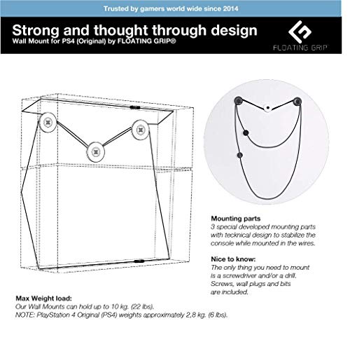 PS4 (Original) Wall Mount by Floating Grip