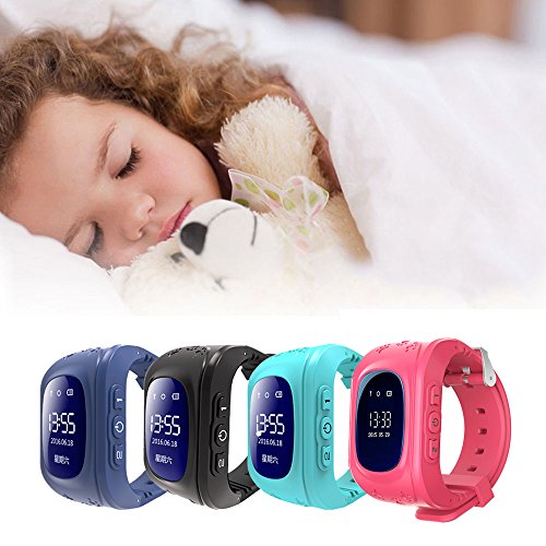 PTHTECHUS Niños Smartwatch Teléfono Localizador GPS, Reloj de Pulsera Inteligente con Chat de Voz SOS Cámara Despertador Reloj Digital Mejor Regalo Niño y niña de 3 a 12 años ,Azul