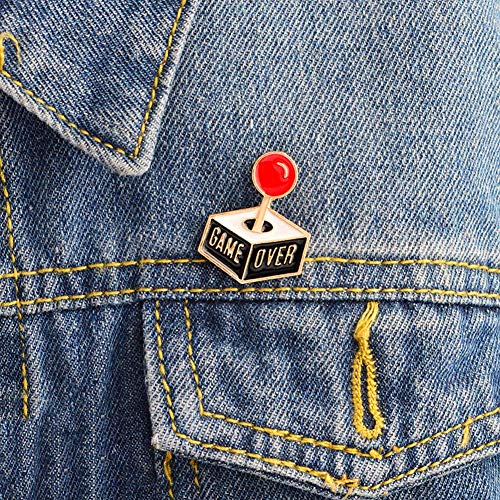 PULABO Broches Game Over Joystick Aleación Esmalte Broche Pin Jeans Abrigo Collar Joyería Insignia Decoración Creativa y Exquisita Mano de Obra Popular