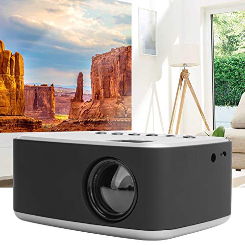 PUSOKEI Proyector Videop 1920x1080p, HD 1920 * 1080 Home Theater Mini proyector de Video LED portátil 1080P HDMI USB Audio Reproductor de Video portátil para Auriculares/computadora/decodificador(EU)