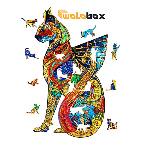 Puzzle Jigsaw Rompecabezas de Madera con 300 Coloridas Piezas de Animales para Adultos y niños (Gato)