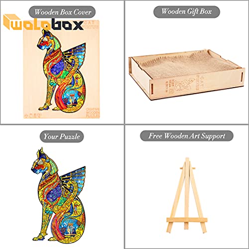Puzzle Jigsaw Rompecabezas de Madera con 300 Coloridas Piezas de Animales para Adultos y niños (Gato)