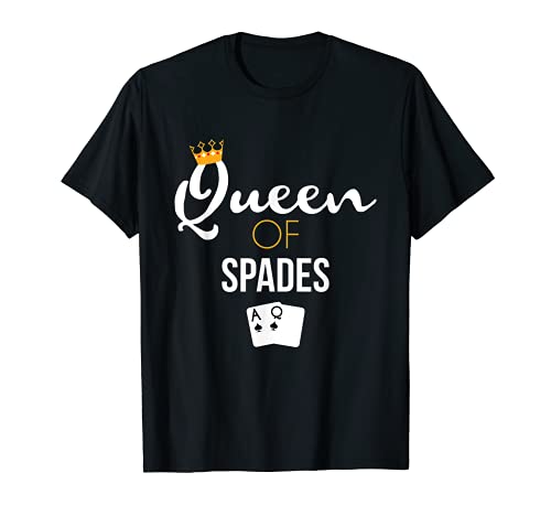 Queen of Spades T-Shirt Card Game Lover Spades Player Gift Camiseta