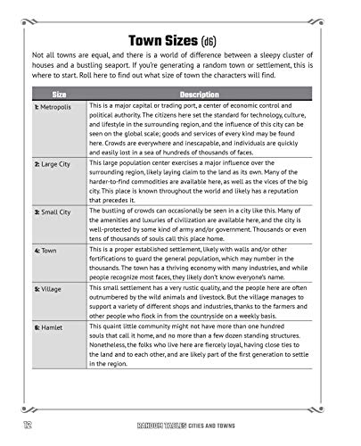 Random Tables: Cities and Towns: The Game Master's Companion for Developing Inns, Shops, Taverns, Settlements, and More