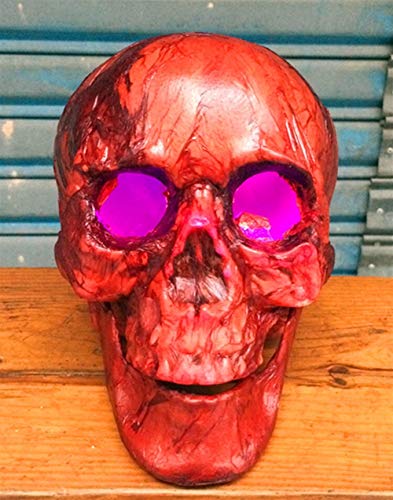 Rcsinway Tocados Halloween Horror Miedo casa embrujada Miedo con una cámara de luz cráneo momificado Decorativos Adornos apoyos (Color : Red)