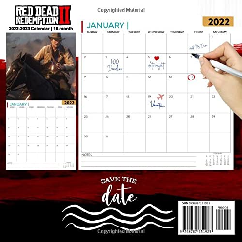 Red Dead Redemption II: OFFICIAL 2022 Calendar - Video Game calendar 2022 - Red Dead Redemption II -18 monthly 2022-2023 Calendar - Planner Gifts ... games Kalendar Calendario Calendrier).35