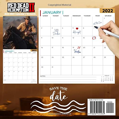 Red Dead Redemption II: OFFICIAL 2022 Calendar - Video Game calendar 2022 - Red Dead Redemption II -18 monthly 2022-2023 Calendar - Planner Gifts ... games Kalendar Calendario Calendrier).37