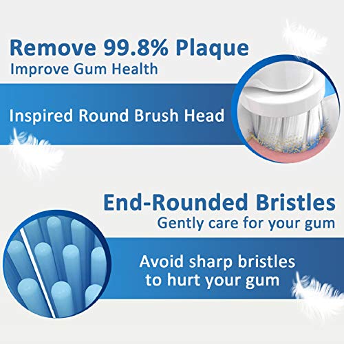 REDTRON recambios de los cabezales de cepillos para Oral B, paquete de 8 cabezales de cepillo de dientes para Oral B Sensitive, cabezales de cepillo de dientes eléctricos