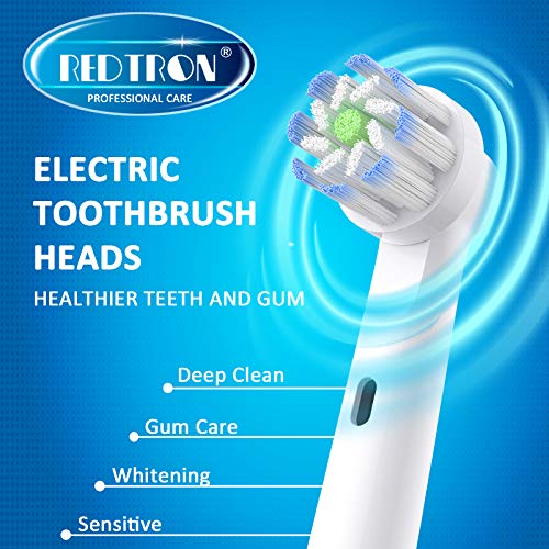 REDTRON recambios de los cabezales de cepillos para Oral B, paquete de 8 cabezales de cepillo de dientes para Oral B Sensitive, cabezales de cepillo de dientes eléctricos