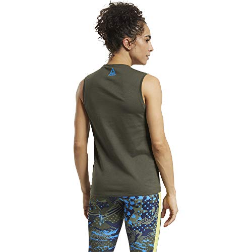 Reebok Crossfit Games Tank Top Sin Mangas, Verde álamo, XL para Mujer