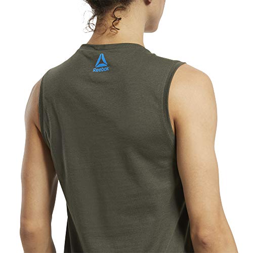 Reebok Crossfit Games Tank Top Sin Mangas, Verde álamo, XL para Mujer