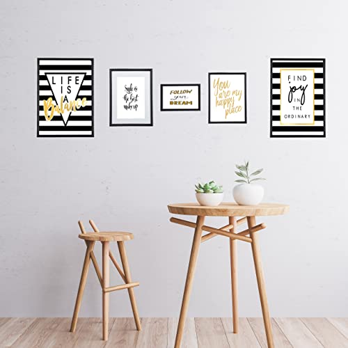 Relaxdays Juego de 2 marcos de fotos, 10 x 15 cm, paspartú de 9 x 13 cm, cristal, marcos de fotos para colocar y colgar, color negro