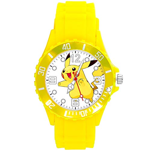 Reloj de cuarzo amarillo banda de silicona para fans de felpa amarillas