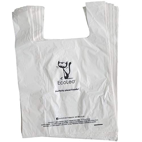 Revestimientos EcoLeo, Compatibles con Litter-Robot, Compostables, Bolsas Sin Plástico con Asas, Para Cajas de Arena para Gatos Automáticas, Revestimientos para cajones de desechos