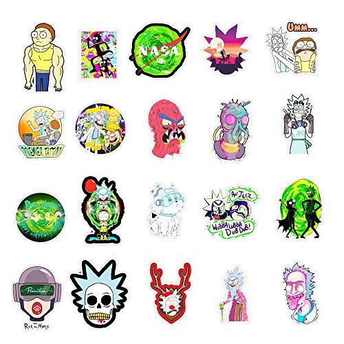 Rick and Morty Stickers [50Pcs] Pegatinas para Computadora Portátil Bomb Decal para Snowboard Equipaje para Nevera para Automóvil Casco para Bicicleta DIY Estilo Vinilo Decoración para el Hogar