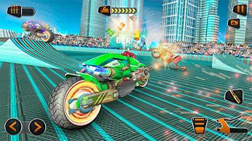 Robot futurista Destrucción de bicicletas Arena