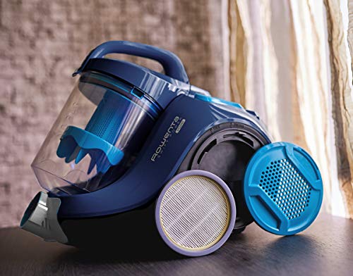 Rowenta Swift Power RO2981 Total Care, aspiradora sin bolsa, sistema ciclónico, depósito 1.5 L, cepillo parquet, boquilla 2 en 1 para ranuras, accesorio tapicerías y pelo mascotas, 77 dB