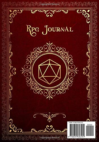 RPG Journal: Role Playing Game Notebook | Mixed paper: Ruled, Graph, Hexagon, Dot Grid & Red Leather (Dungeon RPG Game Series)