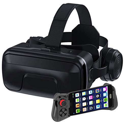 RSGK Gafas de Realidad Virtual 3D, Gafas de Gafas Bluetooth de Realidad Virtual con Control Remoto, Utilizado para Jugar Juegos y Ver películas. Teléfono móvil de 4.7-6.5 Pulgadas.