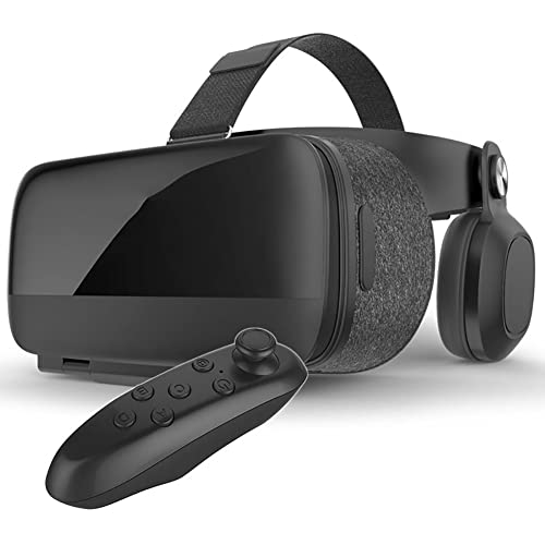 RSGK VR Auricular Realidad Virtual, Gafas VR con Controlador, Vidrio VR Ajustable de Realidad Virtual 3D, Regalos para niños y Adultos, Compatible con teléfonos móviles de 4.7-6.0 Pulgadas