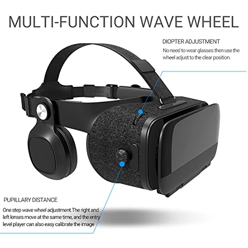 RSGK VR Auricular Realidad Virtual, Gafas VR con Controlador, Vidrio VR Ajustable de Realidad Virtual 3D, Regalos para niños y Adultos, Compatible con teléfonos móviles de 4.7-6.0 Pulgadas