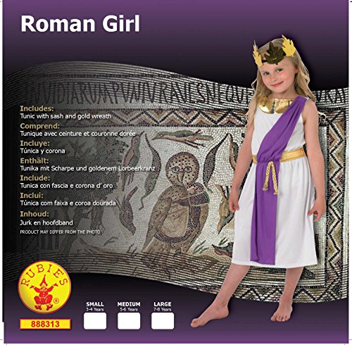 Rubies Disfraz oficial para niña romana de 3 a 4 años