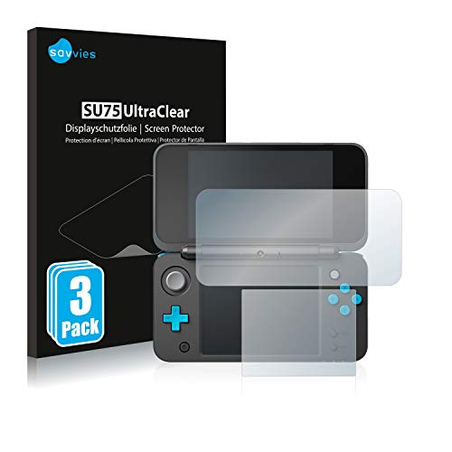 savvies Protector Pantalla Compatible con New Nintendo 2DS XL (6 Unidades) Película Ultra Transparente