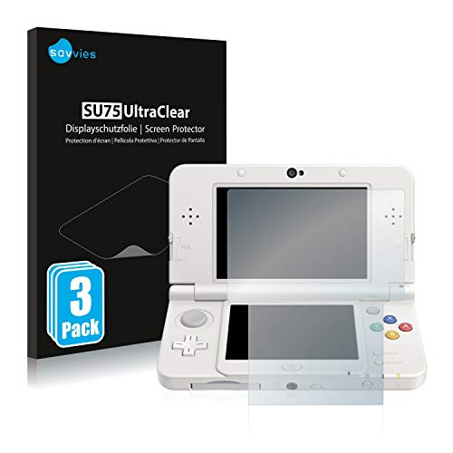savvies Protector Pantalla Compatible con Nintendo New 3DS (6 Unidades) Película Ultra Transparente
