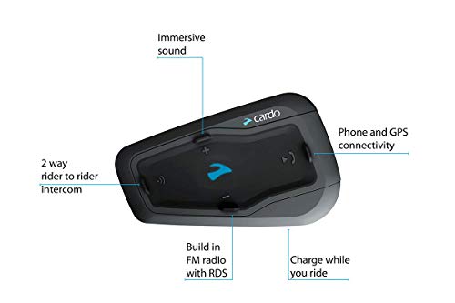 SCALARIDER Kit Manos Libres Bluetooth, Freecom 2 + Solo, intercomunicador, Negro